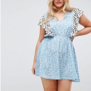 🔹New🔹Ruffle Front Mixed Pattern Dress